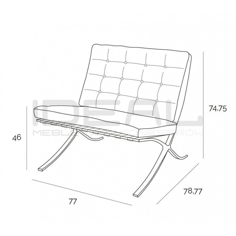 Fotel Ba Inspirowany Projektem Barcelona