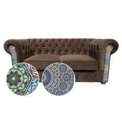 Sofa Chesterfield March z biglem wzór Mandala 2 os.