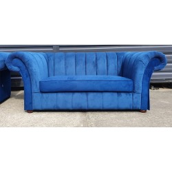 Sofa Art Deco Winchester XL 2 os. materiał niebieski paski dostępne od ręki