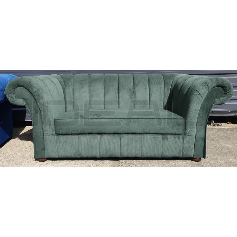Sofa Art Deco Winchester XL 2 os. materiał zielony paski