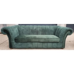 Sofa Art Deco Winchester XL 3 os. materiał zielony paski dostępne od ręki