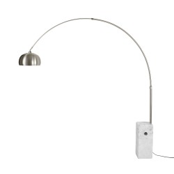 Lampa podłogowa Marmo Block inspirowana projektem Arco Lamp z białym marmurem