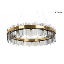 Lampa wisząca glamour NEMO z dymionymi kloszami 90 złota