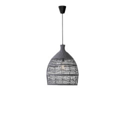 Lampa wisząca Boho Monaco szary rattan fi 42