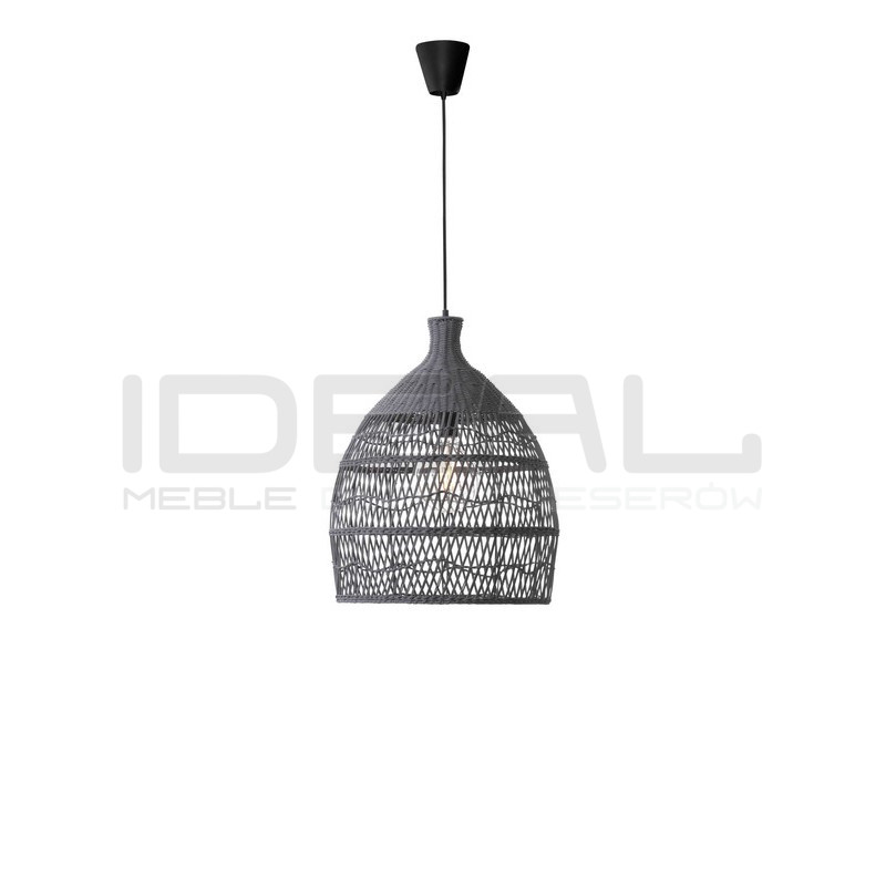 Lampa wisząca Boho Monaco szary rattan fi 42