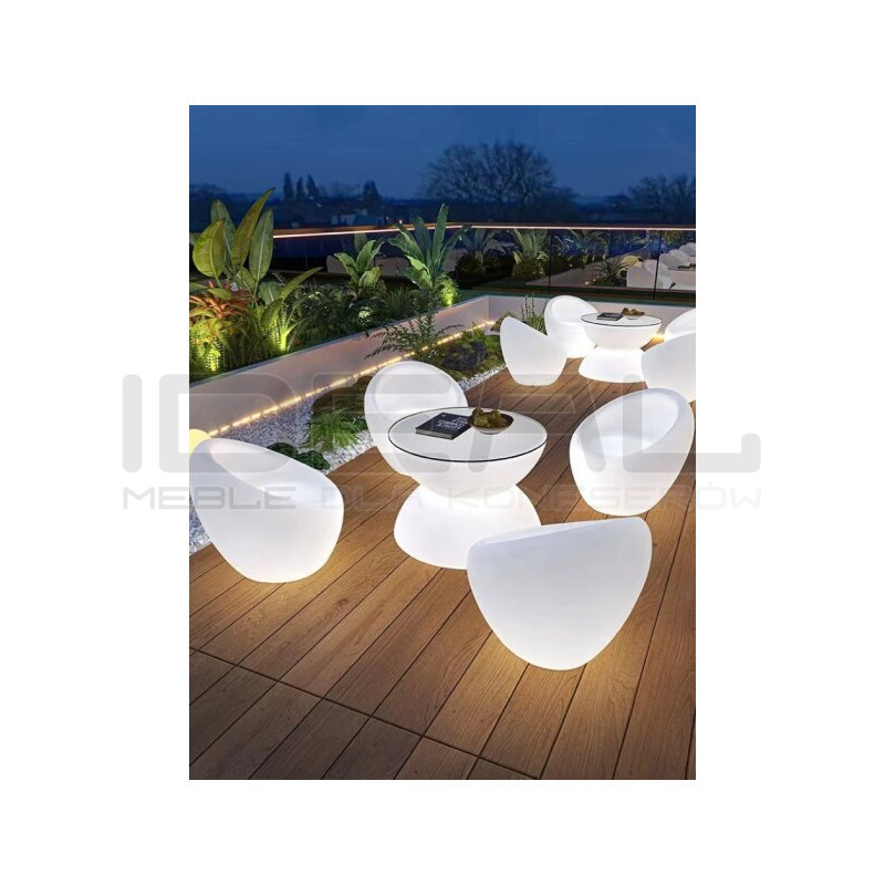 FOTEL OGRODOWY COMFY ŚWIECĄCY LED RGBW 16 KOLORÓW 68 CM