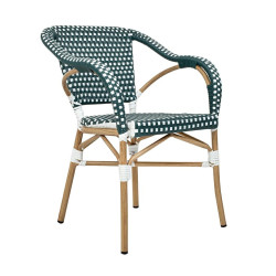 Krzesło CAFE MIRAMAR turkus/morski rattan