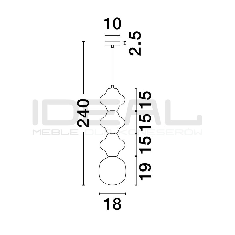 Lampa wisząca Triple Plusy Multicolor