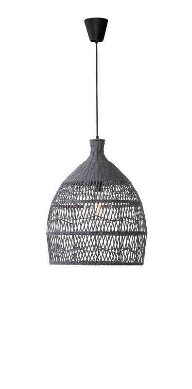 szara rttanowa lampa Monaco azurowa boho