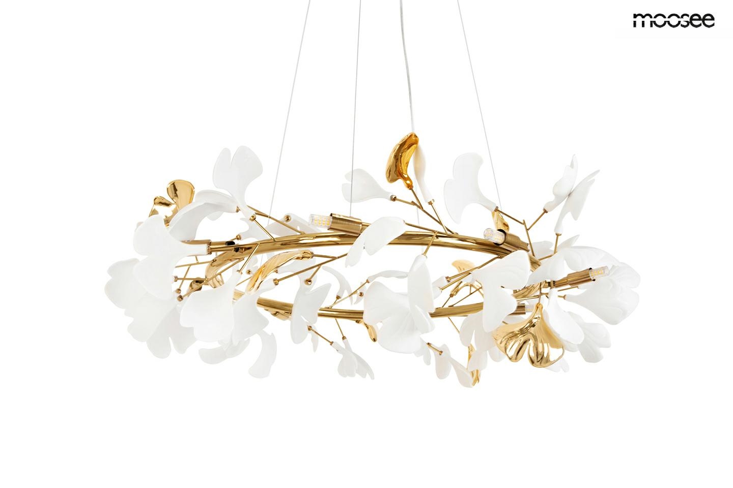 lampa wiszaca glamour flora 80 ceramiczna miłorząb