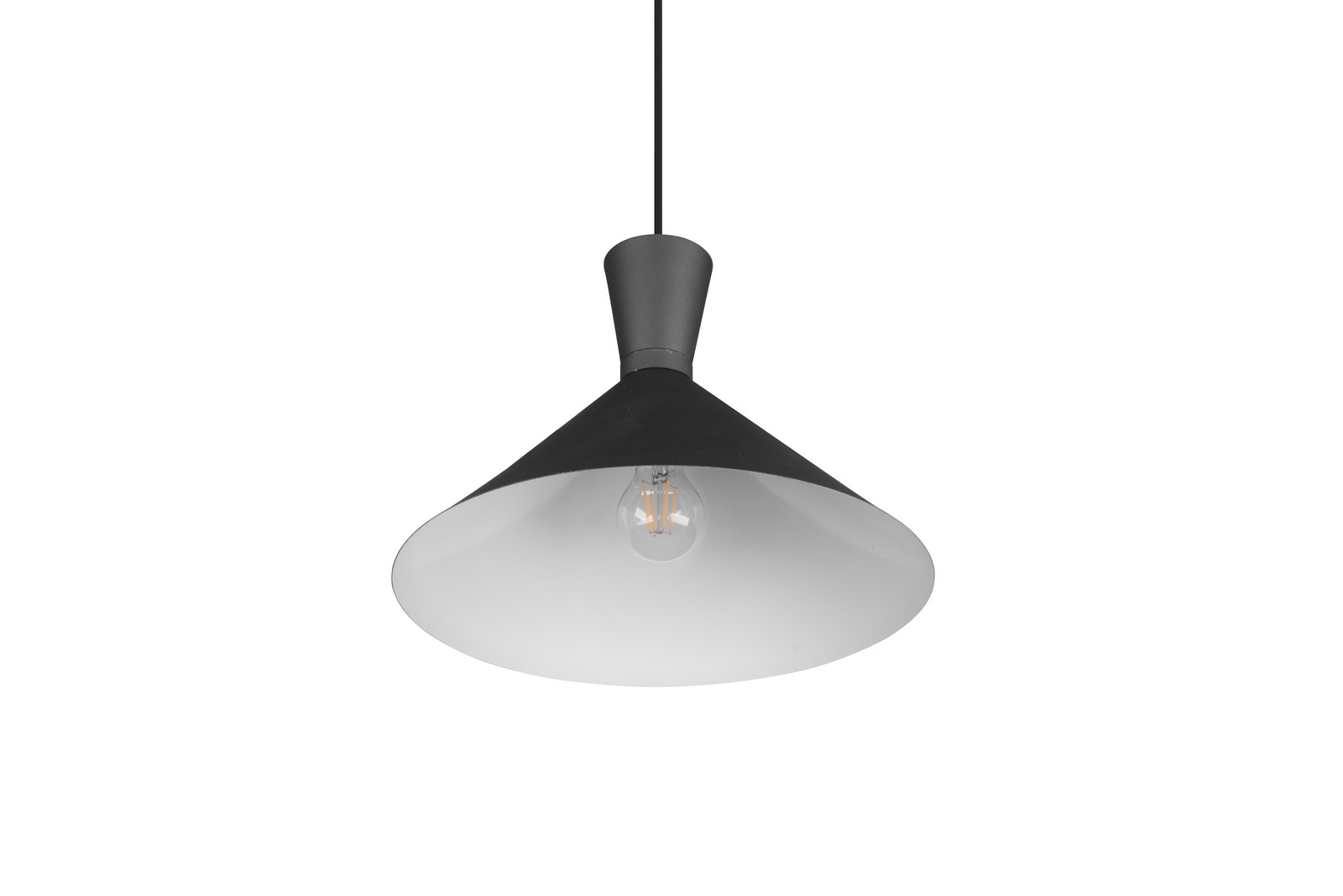 czarna lampa pelikan wisząca loft